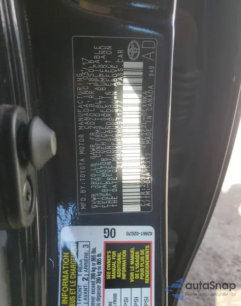2017 Toyota Corolla L from USA, damaged, VIN 2T1BURHEXHC911777